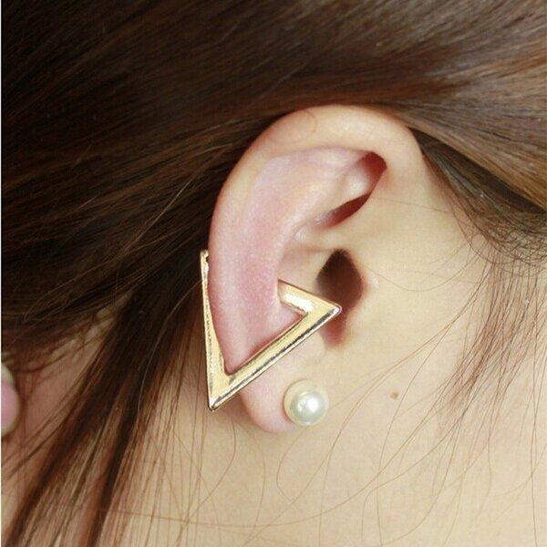 SHIHARA ゴールド三角ピアス(片耳用) Triangle Pierce 10 - SHIHARA