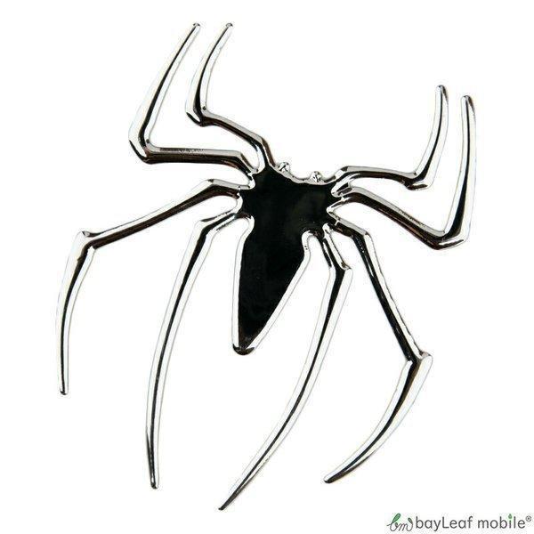 蜘蛛 ステッカー シール 2枚 クモ スパイダー シルバー 車 バイク カー