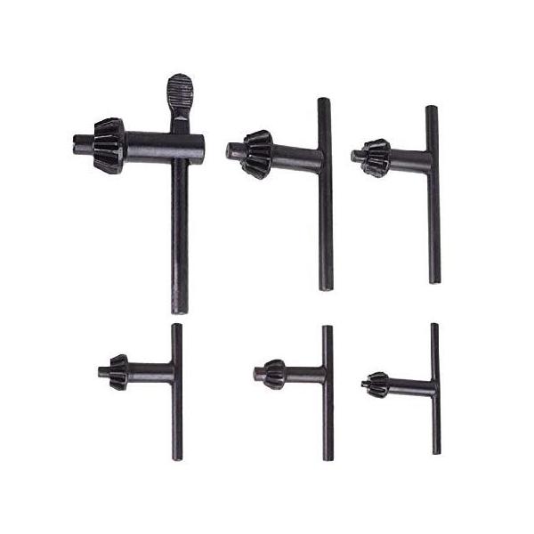 T-Handle Chuck Key Drill Universal Chuck Key Drill Press Replacement Set for 0.3-4/0.6-6/5-20/1.5-10/3-16/1.5-13mm Drill Chuck Metal Black (