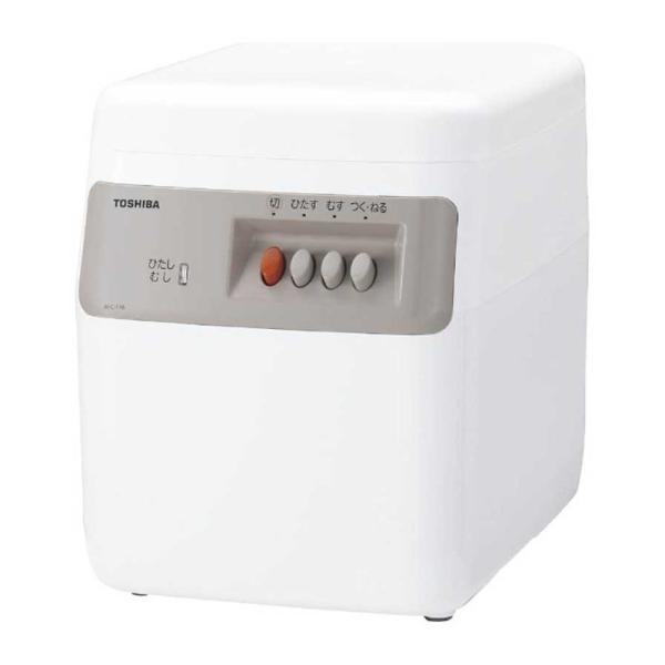 TOSHIBA 東芝 もちつき機 一気ひたしの快速もちっ子 2合〜1升用 餅つき器 つく・蒸す・ねるの1台3役 のし棒 ひたし容器 計量カップ付き グランホワイト AFC-116(W) 家庭用もちつき機 餅つき機つく・蒸す・ねるの1台3役