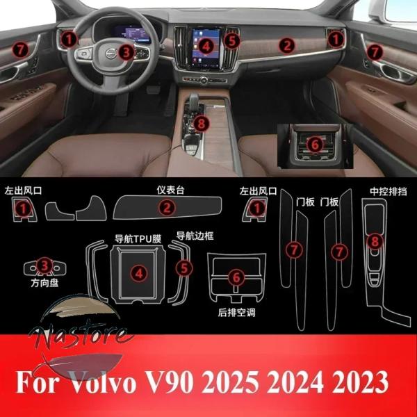並行輸入品 リア カスタムパーツ ボルボv90 2023-25年式 アクセサリー インテフィルム クtpu ギアパネル gps センターコンソール ppfステッ