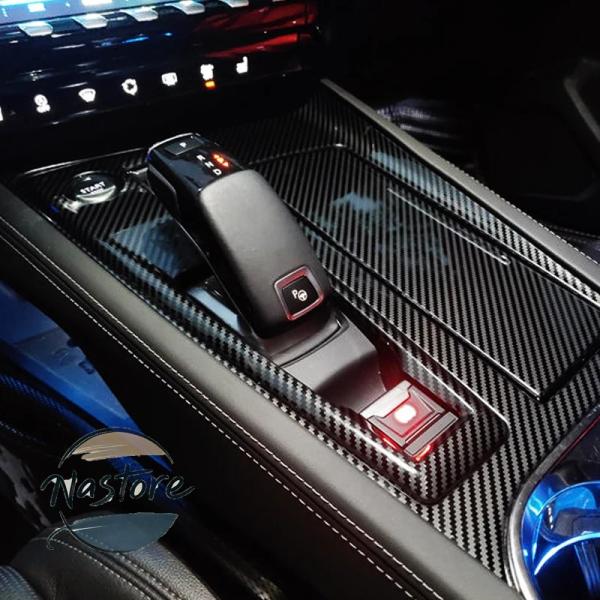 並行輸入品 カバー カスタムパーツ プジョー 508 2019 - 2022 センターコンソールギアシフトボックスパネル装飾トリム abs カーボン/スライバー