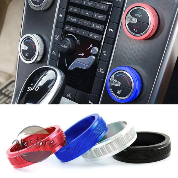 並行輸入品 カバー オーディオ カーエアコンロータリーノブリングボルボ s60 xc60 v60 v40 s80 カーステレオボリュームコントロールノブファンボ