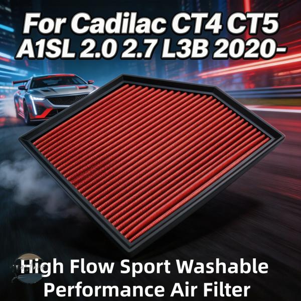 並行輸入品 a1sl ct4 ct5 l3b カスタムパーツ アクセサリー キャデラック モデル 高流量 スポーツウォッシャブルパフォーマンス パネル エアフィルター 交換部品