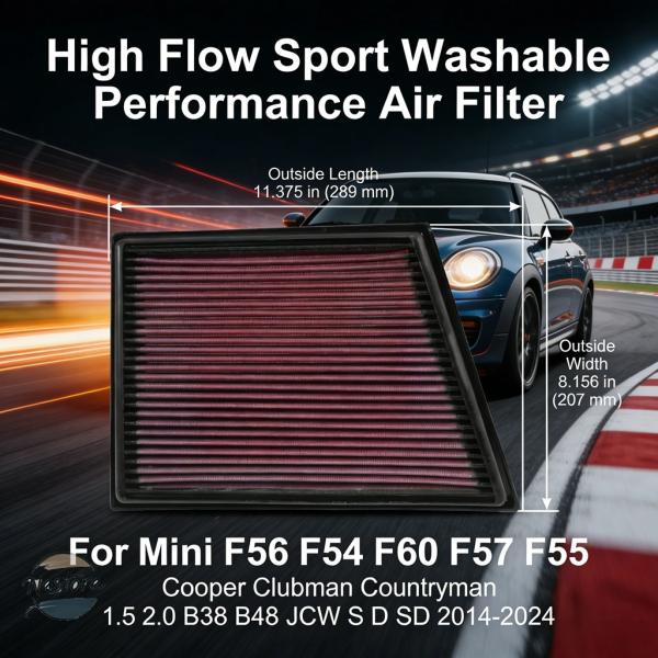 並行輸入品 f56 f54 f60 f57 カスタムパーツ アクセサリー ミニ f55 クーパー クラブマン カントリーマン b38 b48 jcw 用高性能 エアフィルター