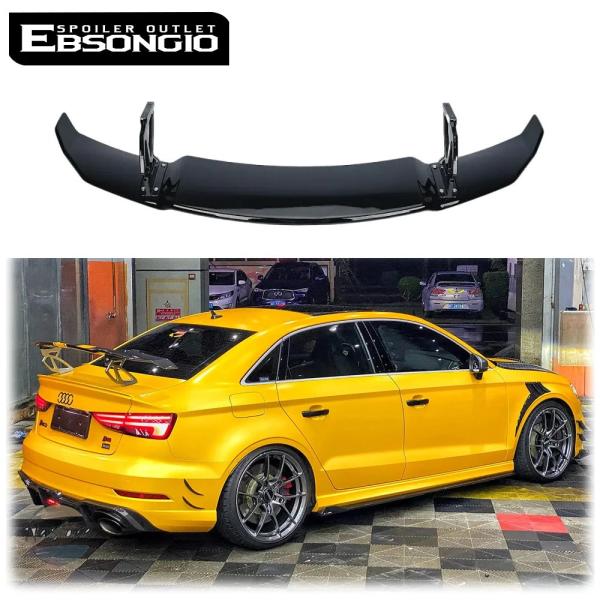並行輸入品 rs3 a3 アウディ スポイラー カスタムパーツ アクセサリー 年式 セダン グロスブラック スタイル ダックビル トランク