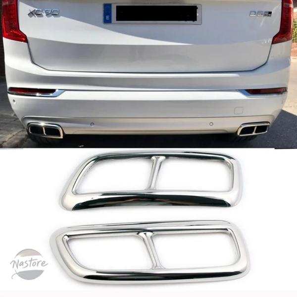 並行輸入品 xc90 ボルボ マフラー カスタムパーツ アクセサリー カバー ステンレス 製自動車排気 パイプチップ トリム セット 外装