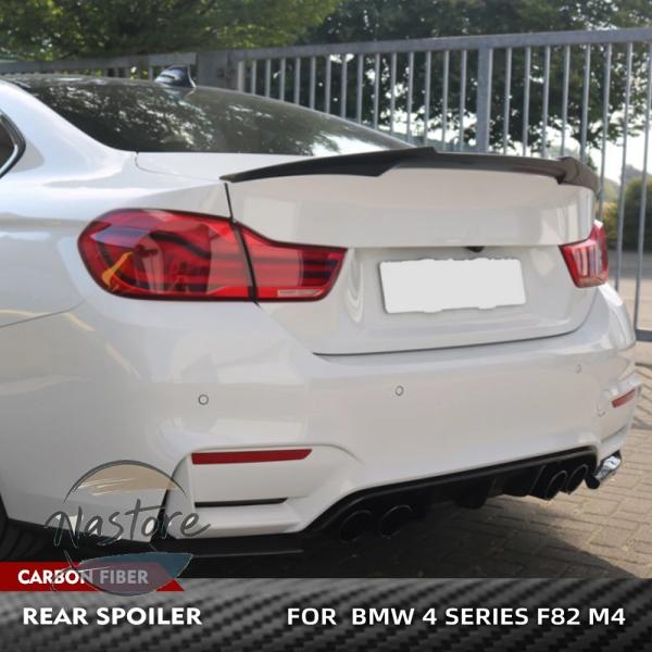 並行輸入品 BMW リア 部品 カスタムパーツ アクセサリー トランク カーボン スポイラー 4シリーズ f82 m4 クーペ 2014 2020