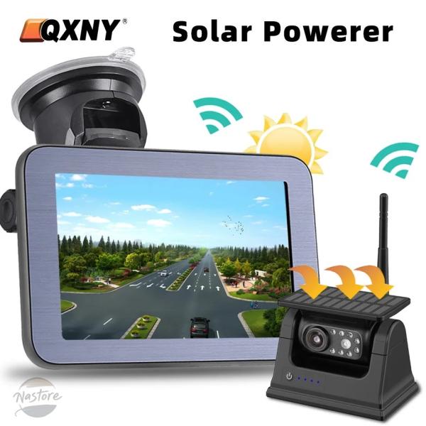 大型トラック トレーラー ワイヤレス バックカメラ 並行輸入品】QXNY ワイヤレスソーラーパワーマグネット式バック