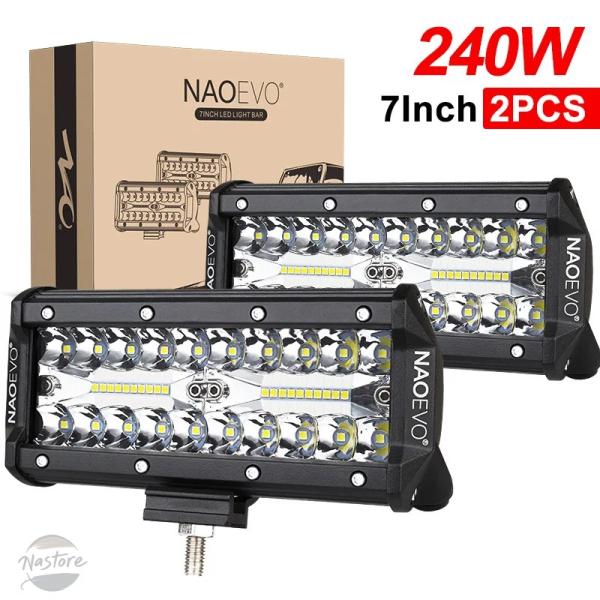並行輸入品 NAOEVO 7インチ LEDバーライト オフロード 240W 12V 24V