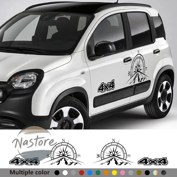 並行輸入品 カスタム フィアットパンダmk3 1 2 3 4x4 169 312 319 750 マウンテンコンパス4x4スタイリングビニール装飾デカールアクセ