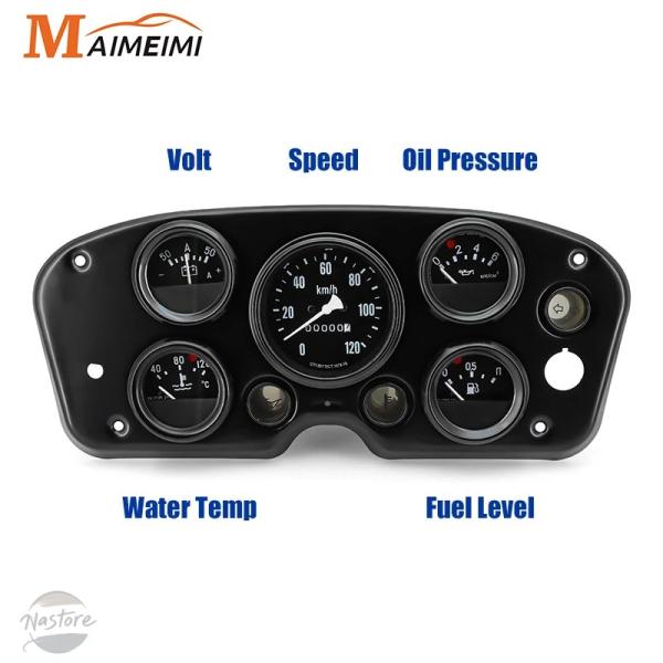 並行輸入品 キット 5 IN 1 スピードメーター 水温計 電圧計 油圧 燃料