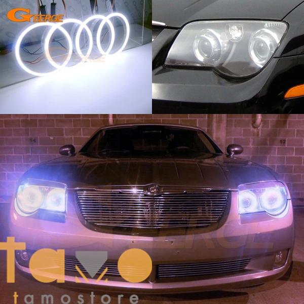 【並行輸入品】キット クライスラークロスファイア 2004 2008優れた超高輝度コブledエンジェルアイハロリングライト カスタムパーツ 部品 アクセサリー