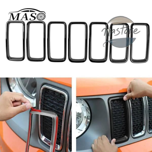 並行輸入品 ジープ jeep カバー グリル レネゲード フロント 2019-22 レーシング absブラック グリッドインサート カスタムパーツ 部品 アクセ