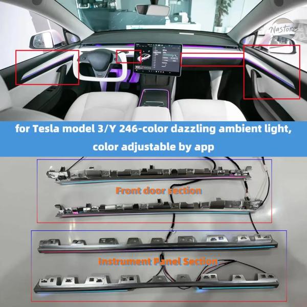 並行輸入品】LED アンビエントライトテスラモデル 3/Y LED : NASTORE