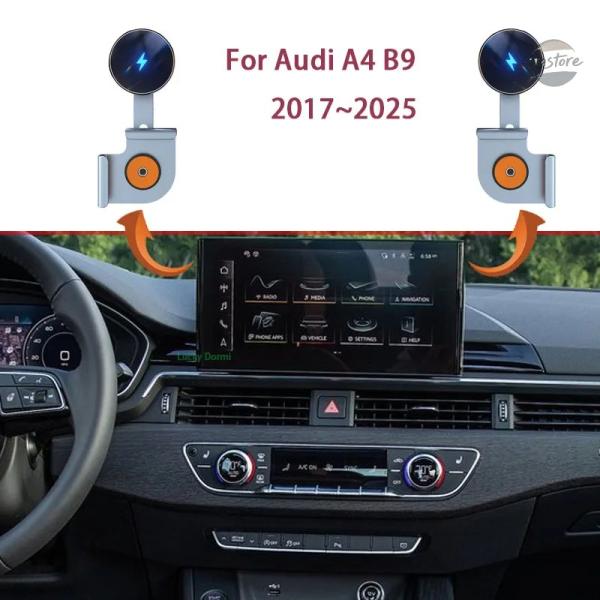 並行輸入品 アウディ a4 b9 2017 2025 2024 載電話 ホルダー ディスプレイ 固定式 磁気吸引式 カスタムパーツ 部品 アクセサリー