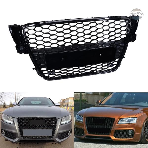 【並行輸入品】アウディ a5 グリル rs5 8t 08 12 グロスブラック ハニカムメッシュ カスタムパーツ 部品 アクセサリー
