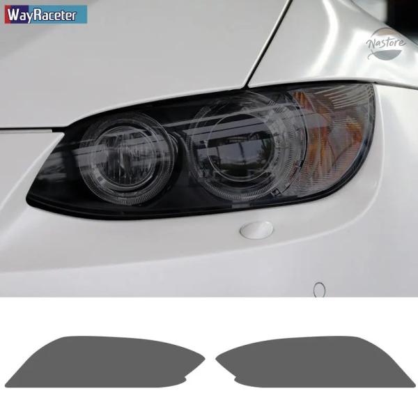 並行輸入品 Mパフォーマンス カーヘッドライトフィルム フロントライト クリア スモークブラック TPUステッカー 2枚 BMW M3 E90 E92 E93 