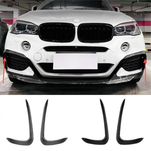 並行輸入品 2015-2019 BMW X6 F16 Mスポーツ用フロントバンパーフォグランプグリルスポイラースプリッターABSデコレーション