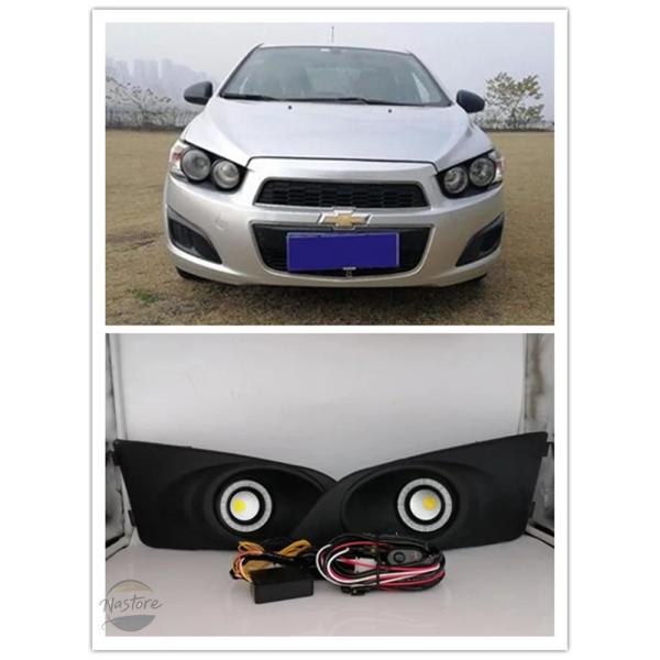 並行輸入品 シボレー アベオ ソニック 2011 2012 2013 用 LED フォグランプ アセンブリ デュアルカラー エンジェルアイ デイタイム ランニン