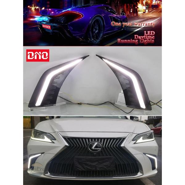 並行輸入品 レクサスES 2018 - 2021 2022用 カーLED DRL 12V デイライト イエローターンシグナル デイタイムランニングヘッドランプ 
