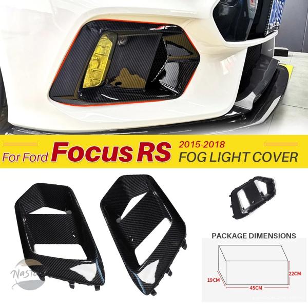 並行輸入品 フォード フォーカス RS ハッチバック用 フロントフォグランプカバー ABS カーボンファイバー フォグランプフレームトリム カーアクセサリー 2