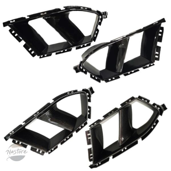 並行輸入品 フォグランプカバーグリル カーボン/グロスブラック 2個 フロントバンパーサイドエアベントカバー BMW M3 G80 M4 G82 G83 202