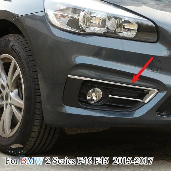 並行輸入品 BMW 2シリーズ F46 F45 グランアクティブツアラー 2015-2017用 ABSクロームポリッシュシルバー フロントフォグランプフレームカ