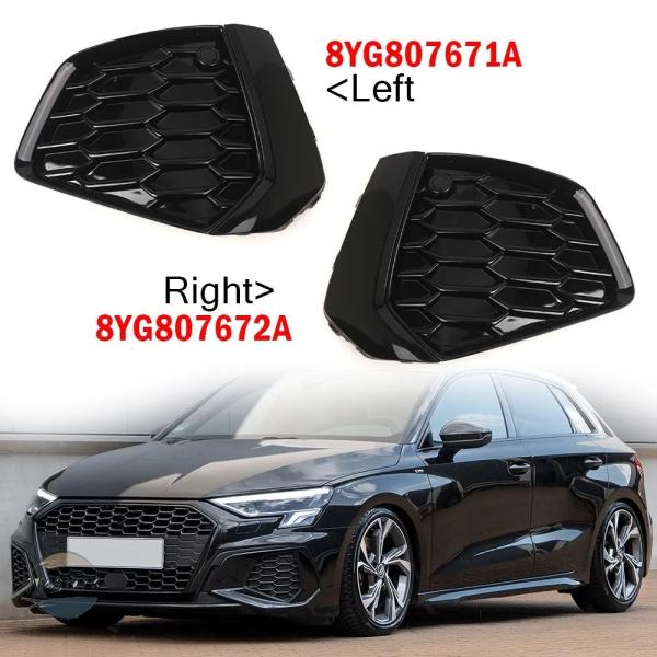 並行輸入品 アウディ A3 S3 セダン 2020-2023 8YG807671A 8YG807672A 1x 車用フォグランプグリル フロントバンパーグリルカ
