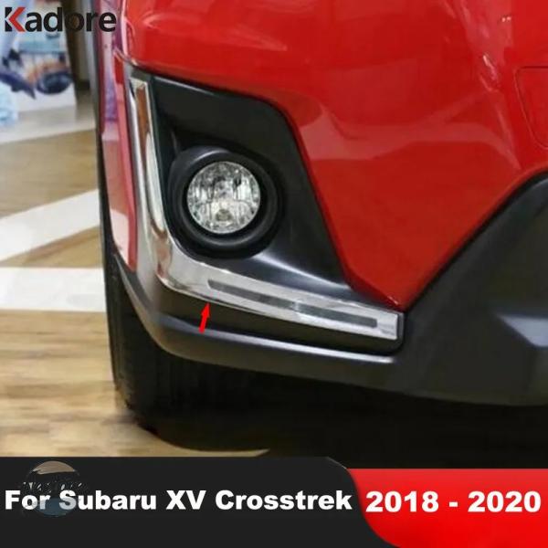 並行輸入品 スバル XV クロストレック 2018 2019 2020 用クローム製フロントフォグランプアイブロウカバートリムフォグライトアイリッドトリムアクセ