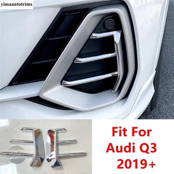 並行輸入品 アウディ Q3 F3 2019 - 2024 用フロントバンパーフォグランプアイブロウグリルストリップデコレーションカバートリム ABS レッド/ク