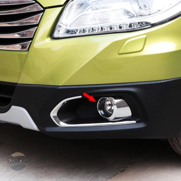 並行輸入品 スズキ SX4 S-Cross 2014 2015 2016 用 ABS クローム製 フロントフォグランプ フォグライトリングカバー トリム カース