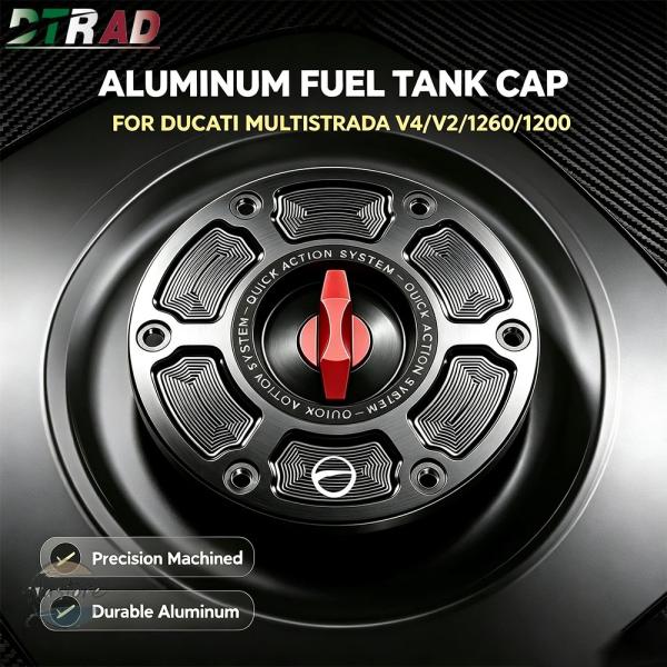 並行輸入品 DUCATI Multistrada V4 V4S Pikes Peak/RS V2 950 1200 1260 Enduro 用 CNC キーレス燃料タンクキャップ ガソリンオイル燃料カバー