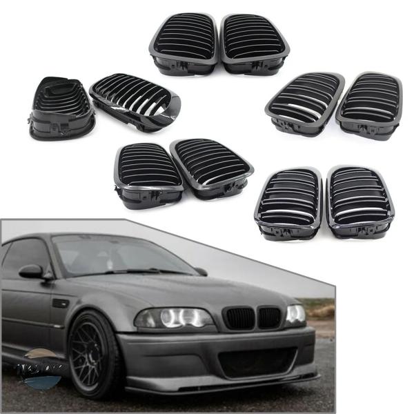 並行輸入品 e46 m3 BMW グリル カスタムパーツ アクセサリー シリーズ クーペ カブリオ フロントキドニーバンパー キット セット