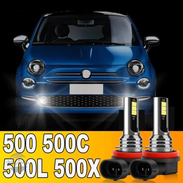並行輸入品 フィアット カスタムパーツ アクセサリー 500c 500l 500x led フロント フォグ ランプ バルブ