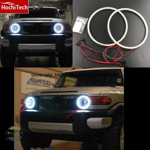 並行輸入品 fjクルーザー トヨタ ヘッドライト カスタムパーツ アクセサリー クルーザー smd led ホワイト エンジェル デーモン アイ キット