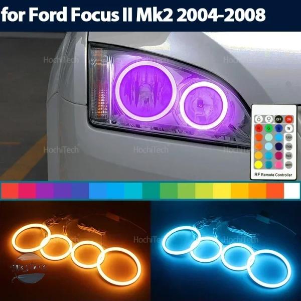 並行輸入品 mk2 ヘッドライト カスタムパーツ アクセサリー フォード フォーカス 用高品質 コットンマルチカラー rgb led エンジェルアイリング リン