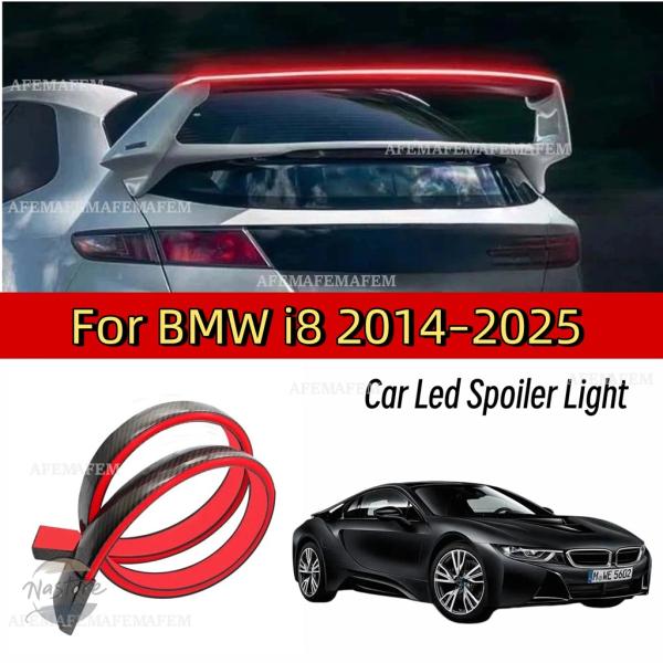 並行輸入品 BMW i8 2014-2025用 LEDリアスポイラーカートランクリップキットレーシングルーフウィングオート ウィンカーテールライト ハザード灯