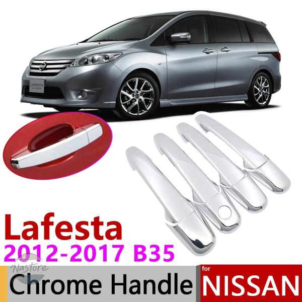 並行輸入品 b35 日産 ステッカー  パーツ アクセサリー カバー ラフェスタ スター クロームドア ハンドル カー トリム セット