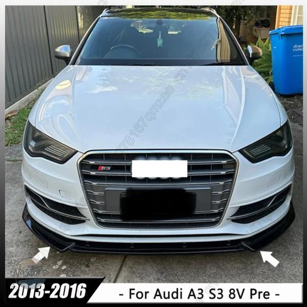 並行輸入品 a3 s3 アウディ プロテクター  パーツ アクセサリー スポイラー 前期型 tdi tfsi セダン フロントバンパー ロアリップブレードスプリ