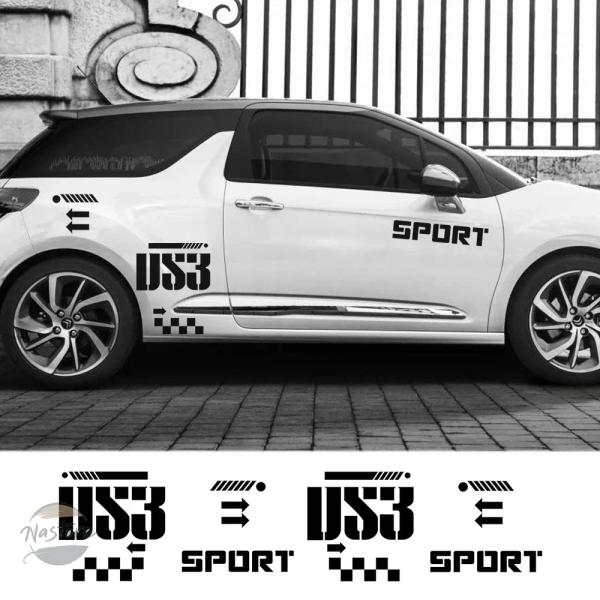並行輸入品 ds3 ステッカー カスタムパーツ アクセサリー レーシング カー ボディデコレーション グラフィックビニールデ セット シトロエン ドア サイド