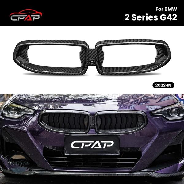 並行輸入品 g42 BMW カーボン カスタムパーツ アクセサリー グリル シリーズ クーペ リア ルドライ カーボンファイバー フロント バンパーキドニーフー