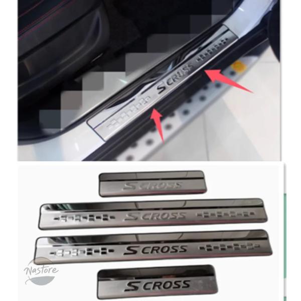 並行輸入品 sx4 スズキ プロテクター カスタムパーツ アクセサリー scross 車用 ドアシルキックスカッフ プレート トリム スタイリング