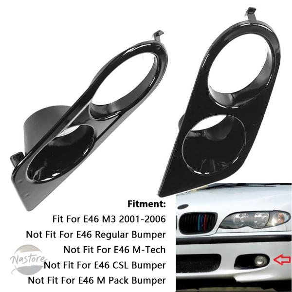 並行輸入品 e46 m3 BMW カバー カスタムパーツ アクセサリー ブラック フロントバンパー フォグ ランプ セット