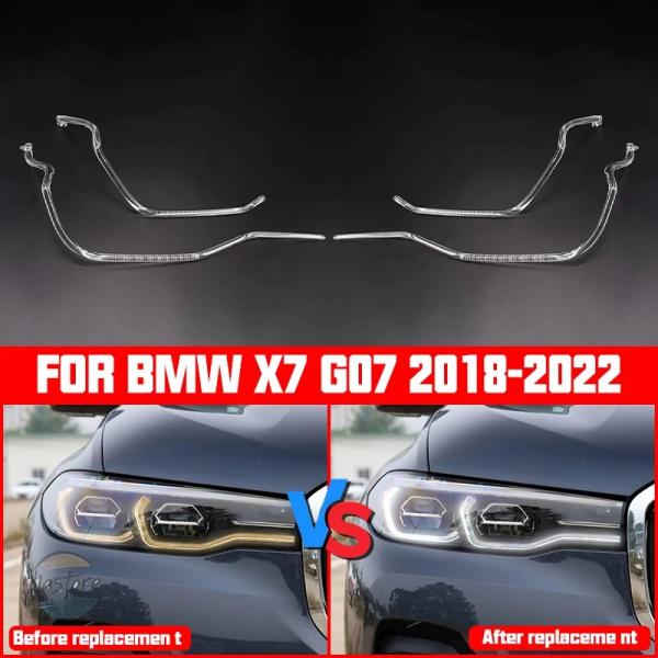 並行輸入品 x7 g07 BMW デイタイムランニングライト カスタムパーツ アクセサリー ヘッドライト ライト ガイド プレート drl チューブ ランプ バ