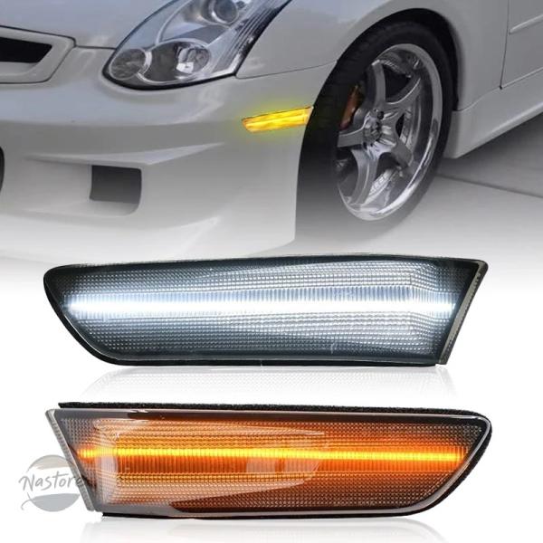 並行輸入品 350gt v35 g35 日産 アンバー カスタムパーツ アクセサリー インフィニティ スカイライン クーペ クリア スモークレンズ led サイ