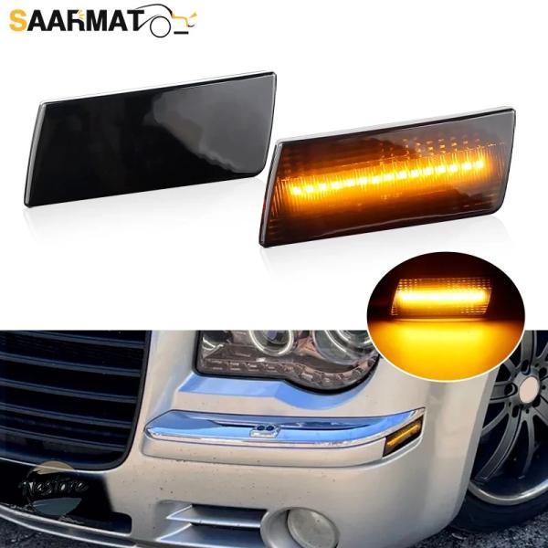 並行輸入品 カスタムパーツ アクセサリー クライスラー 300c led サイド マー カー ライト フロントバンパー セット 4805860aa ターンシグナ