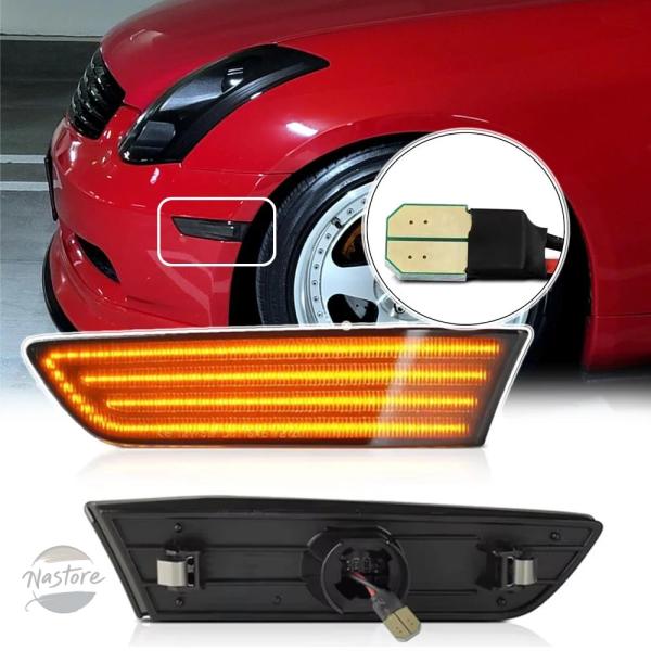並行輸入品 v35 g35 日産 フェンダー カスタムパーツ アクセサリー アンバー スカイライン クーペ 年式 インフィニティ ドアクーペ スモークレンズ l