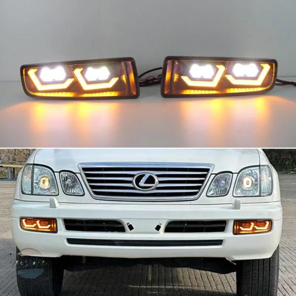 並行輸入品 lx470 レクサス デイタイム カスタムパーツ アクセサリー 車用 led フォグ ランプ アセンブリ 12v ターン シグナル