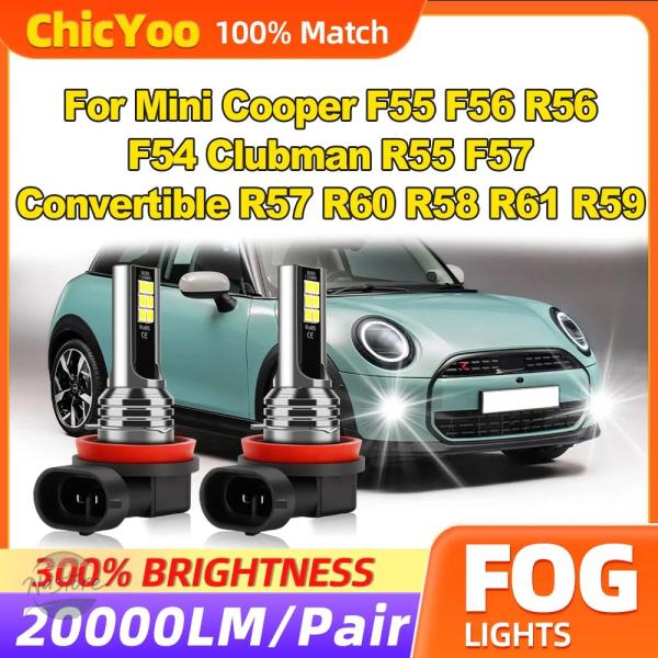 並行輸入品 f55 f56 r56 f54 ミニクーパー カスタムパーツ アクセサリー 60w フォグ ランプ 20000lm 12v 6000k クラブマン 